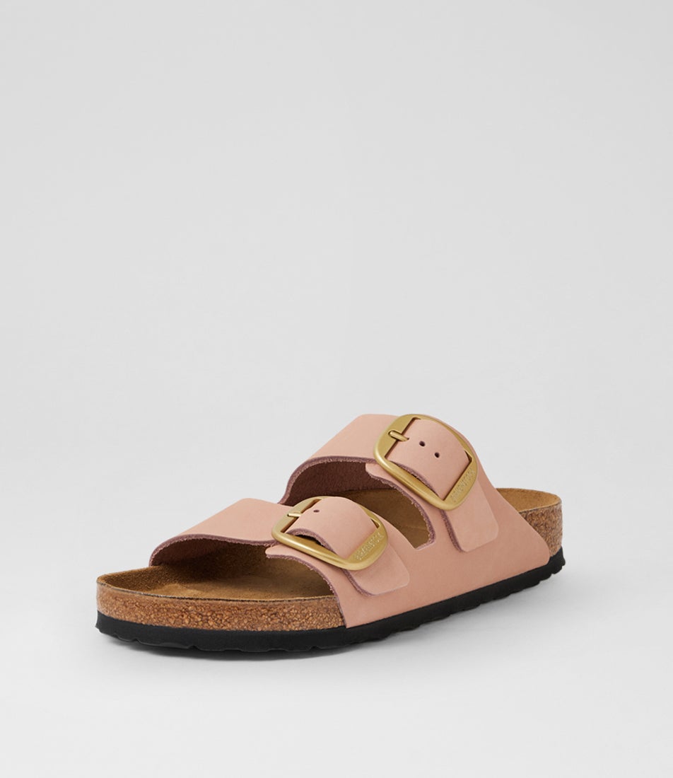 Arizona Big Buckle Soft Pink Nubuck Slides