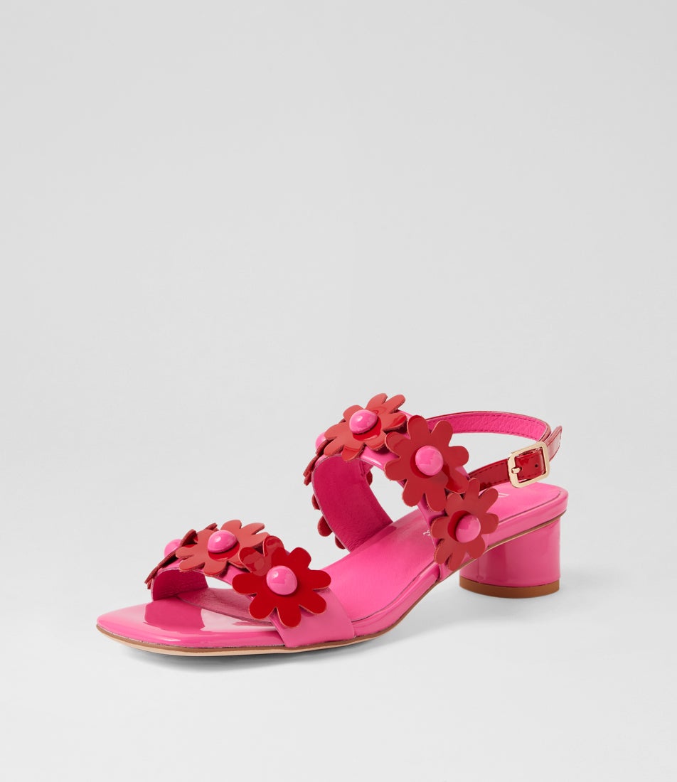 Hatsyl Pink Red Patent Leather Sandals