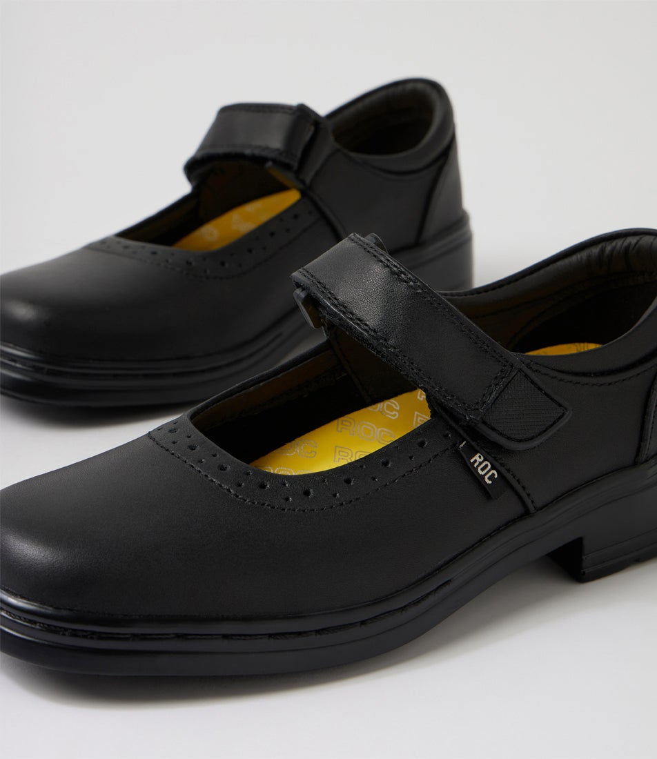 Lauren Youth Black Leather Mary Janes
