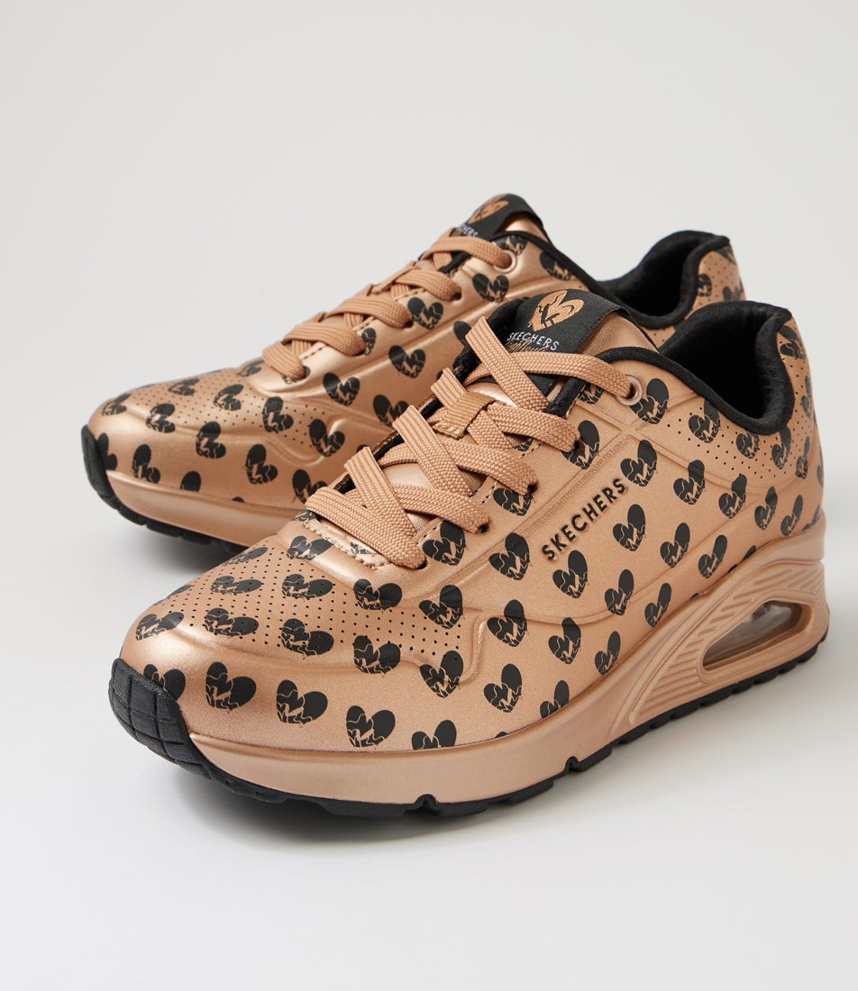 Uno Live Colorfully Rose Gold Lace Up Sneakers