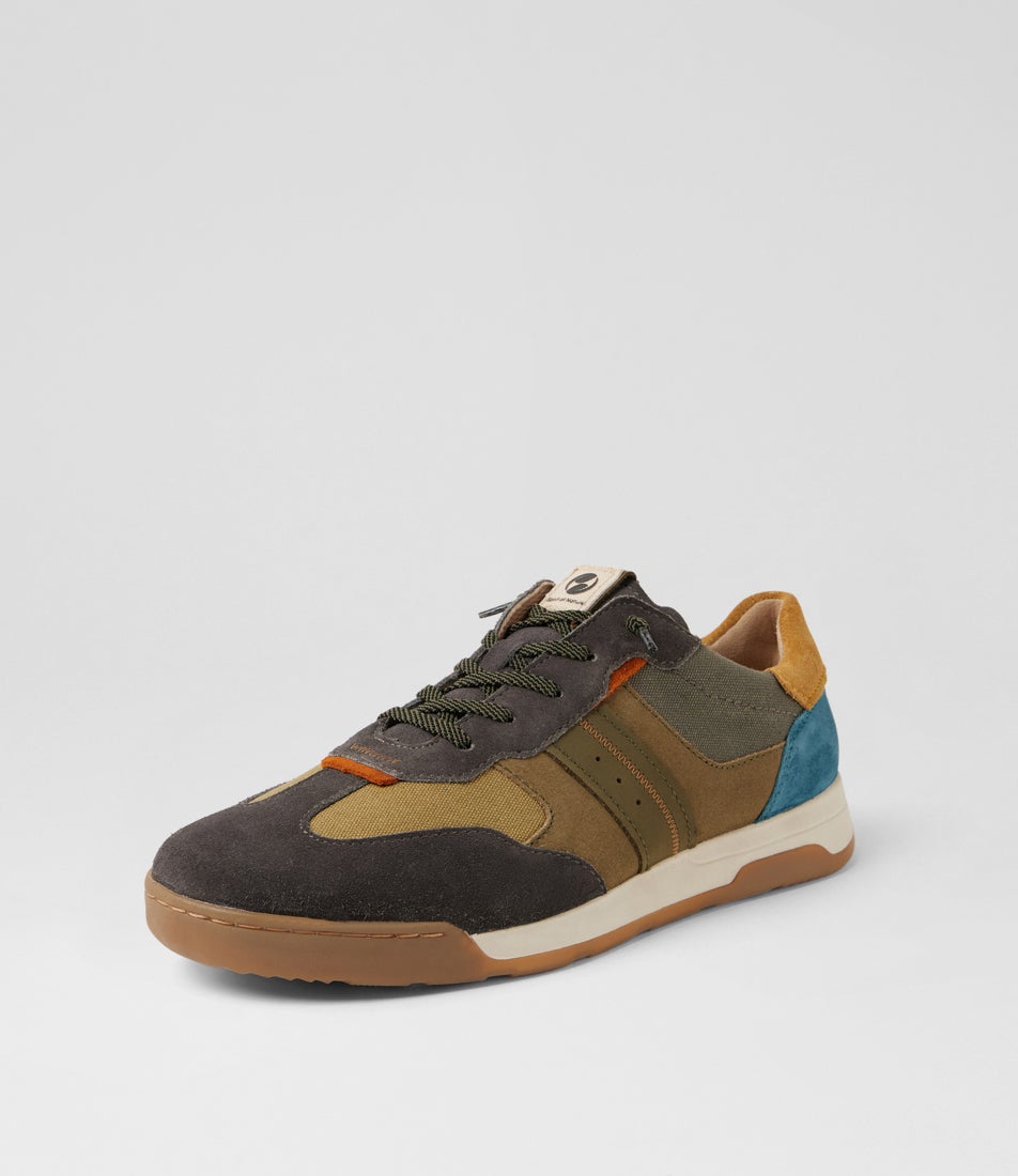 Blake 02 Olive Multi Suede Sneakers