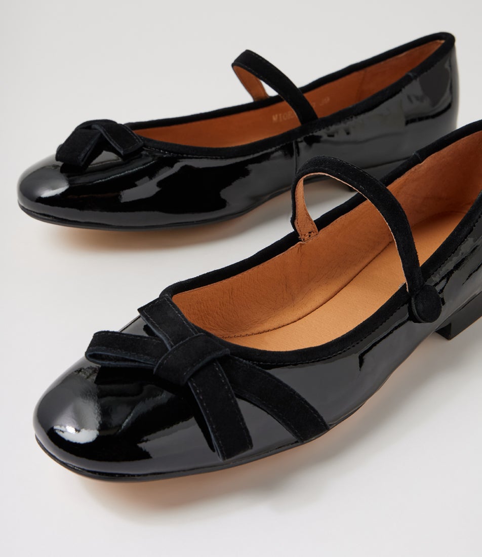 Mioras Black Patent Leather Mary Janes