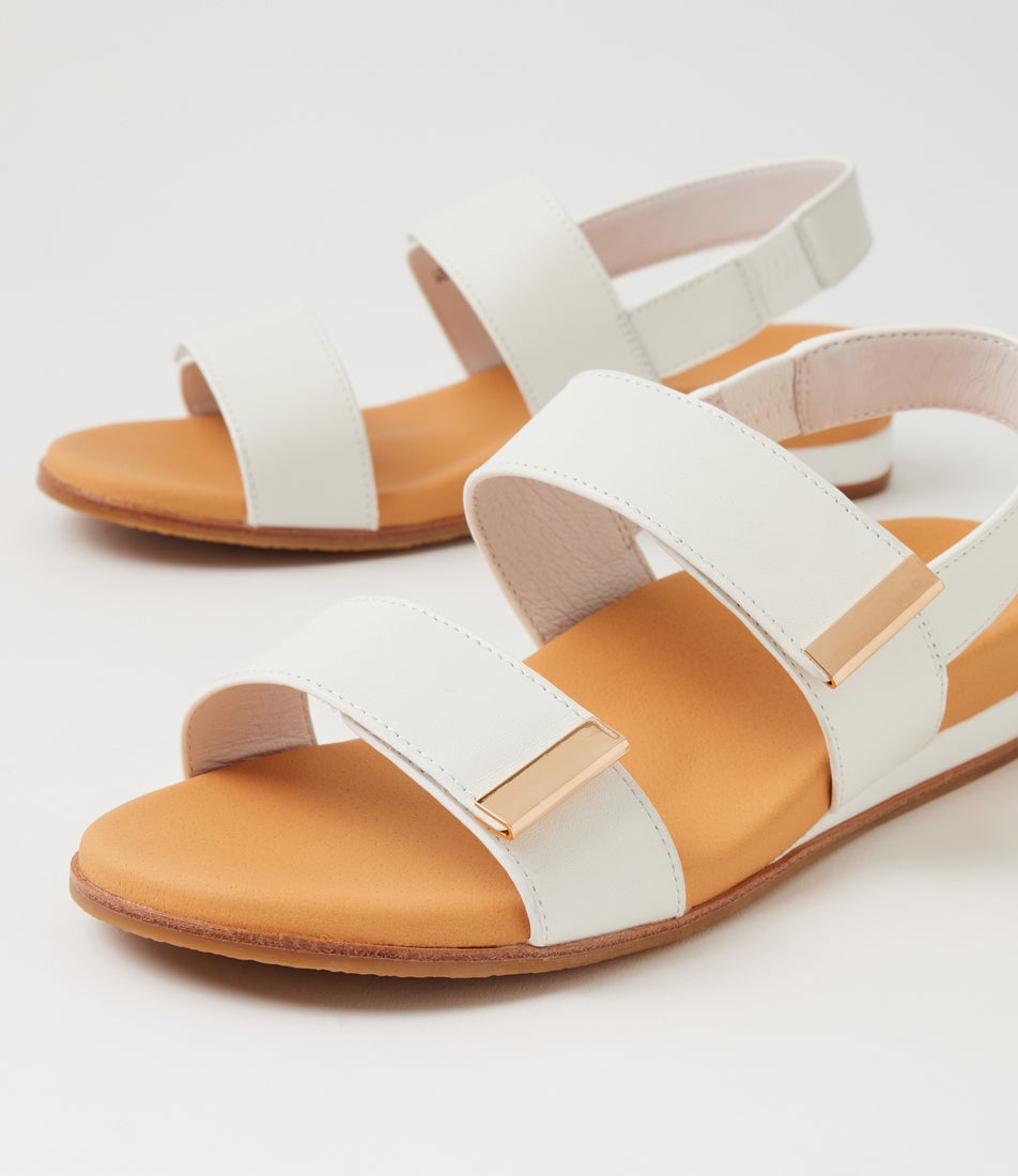 Funkie White Leather Sandals