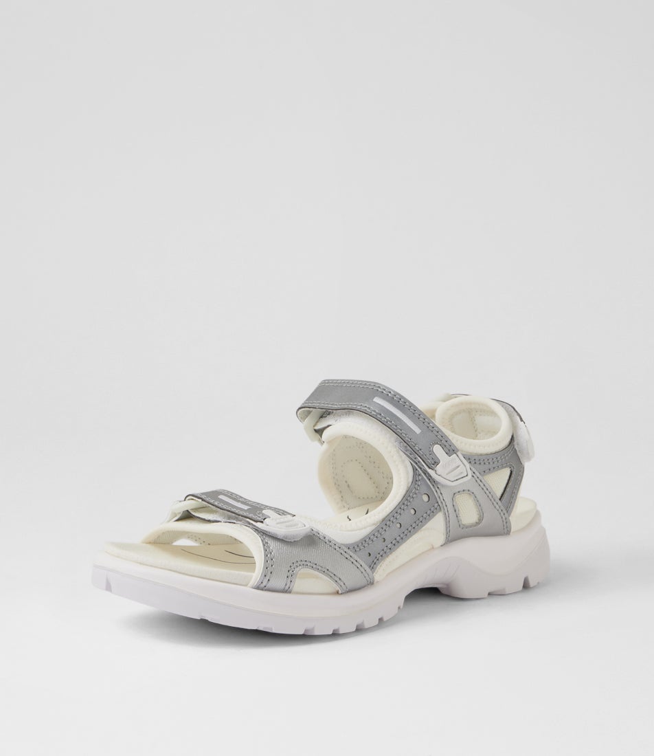 Offroad W Silver Reflective White Fabric Sandals