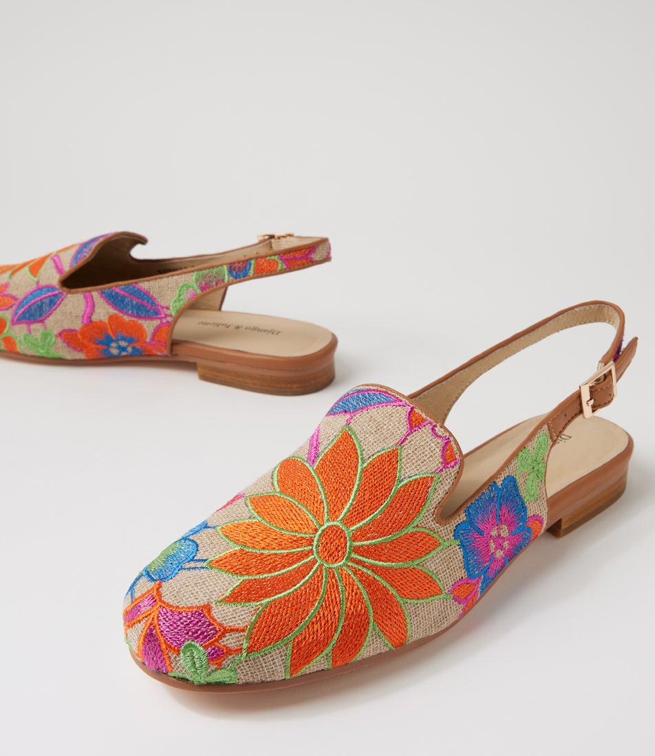 Raedalla Natural Bright Fabric Flat Shoes