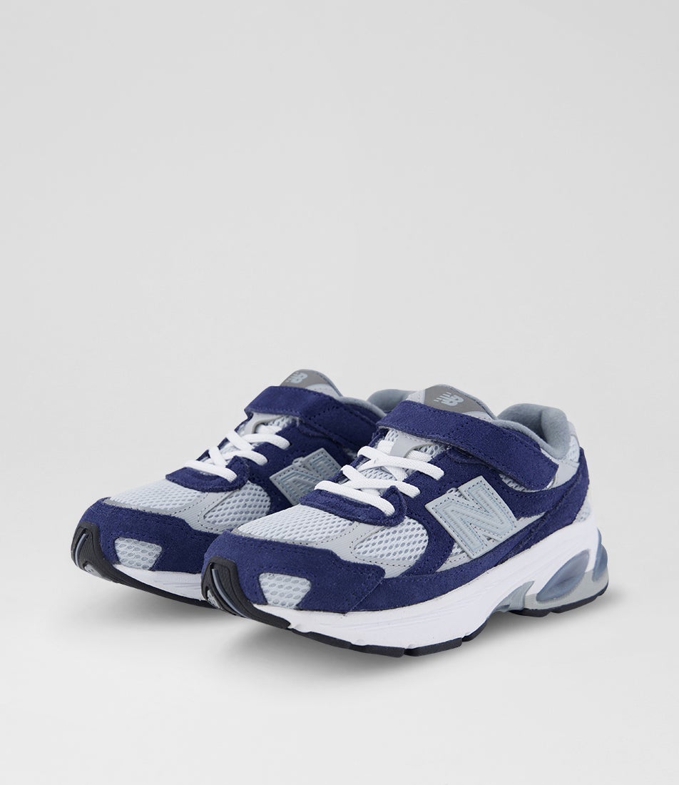 2010 Junior Navy Aluminum Grey Mesh Sneakers