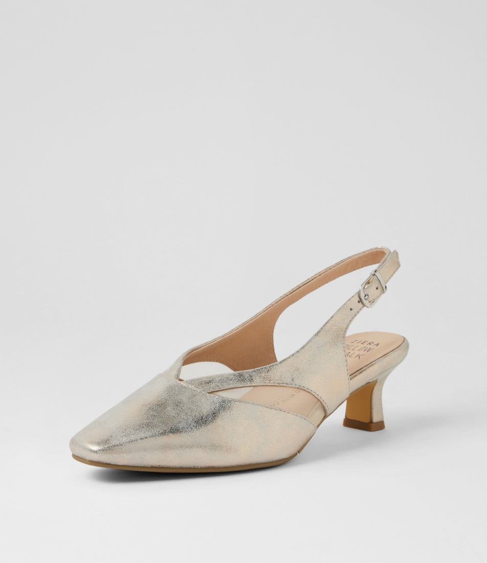 Osgood Xw Argento Shimmer Leather Mesh Heels