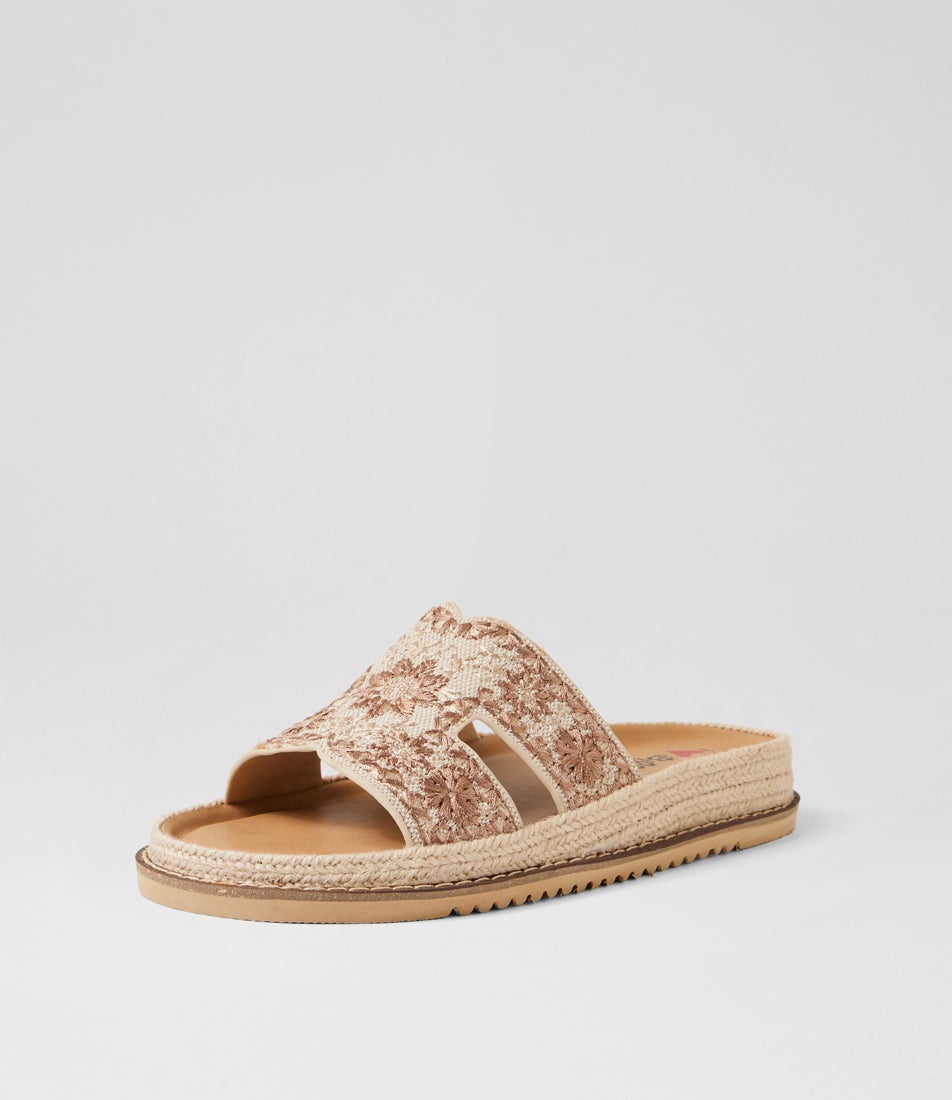 Jintale Natural Embroidery Fabric Slides