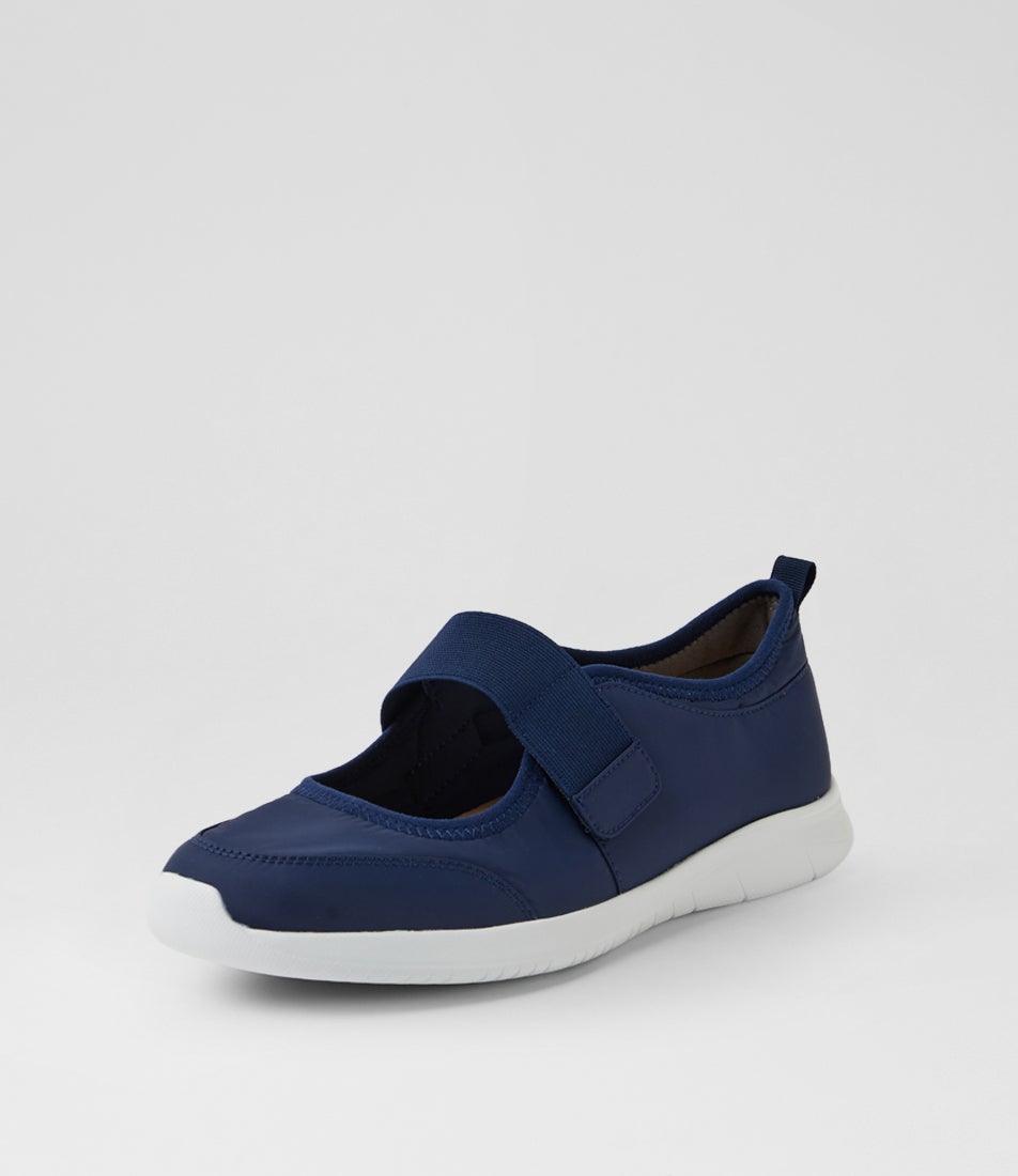 Fibons Xf Navy White Fabric Mary Janes