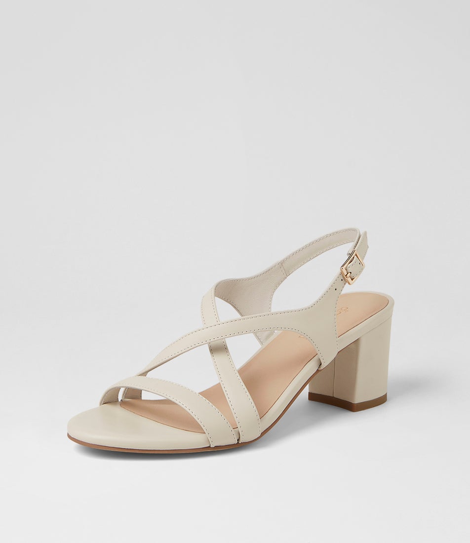 Geness Cream Leather Sandals