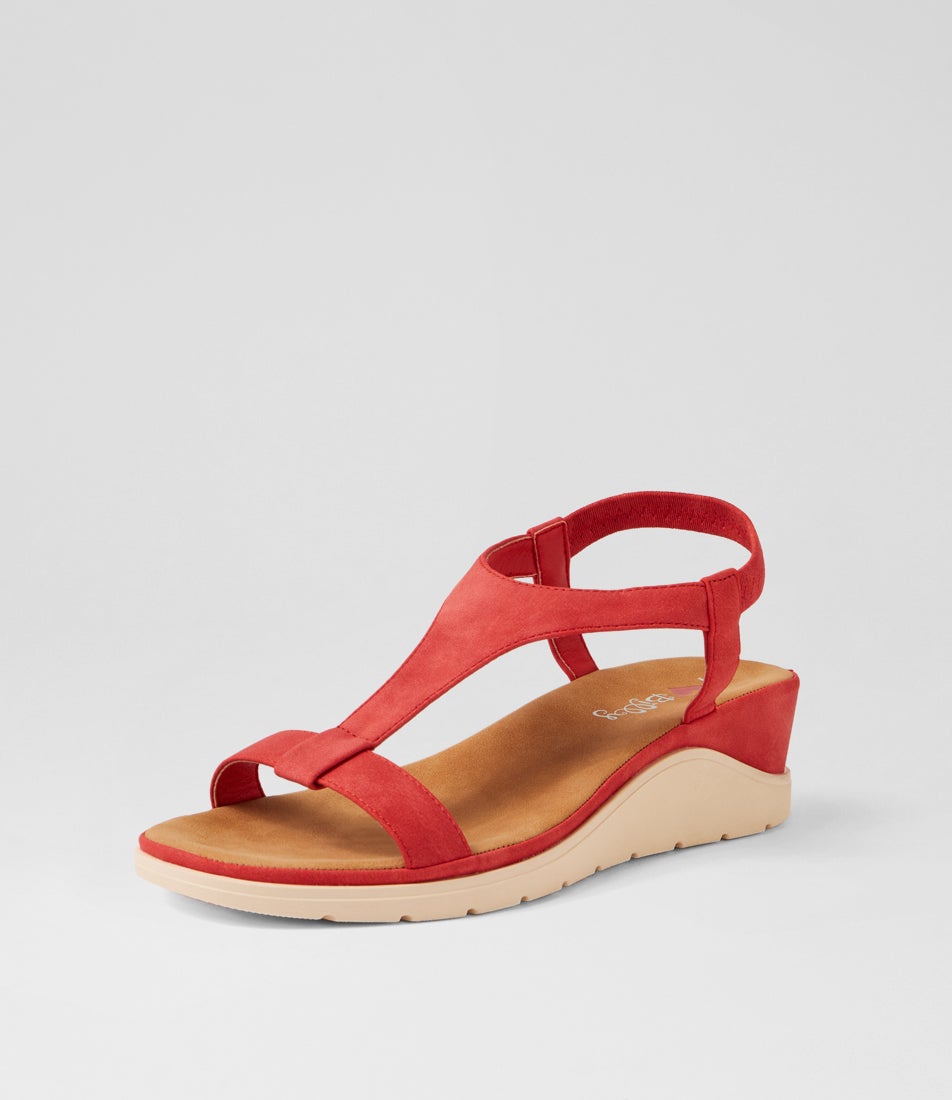 Hurno Red Nubuck Pu Sandals