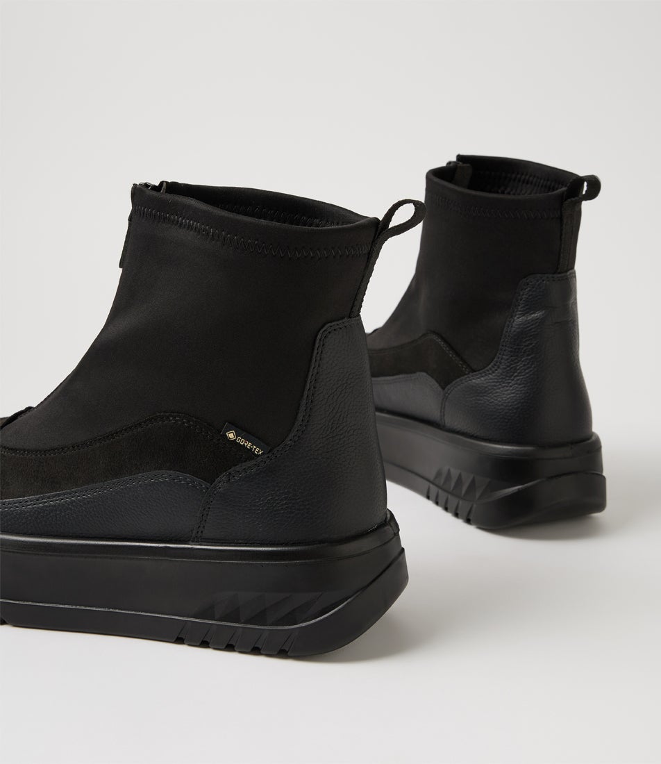Monaco 8 Black Leather Ankle Boots
