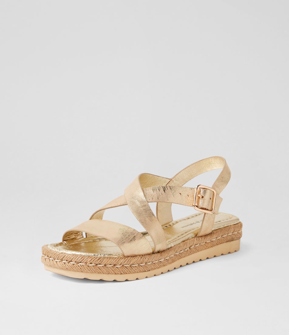 Siu Old Gold Leather Sandals