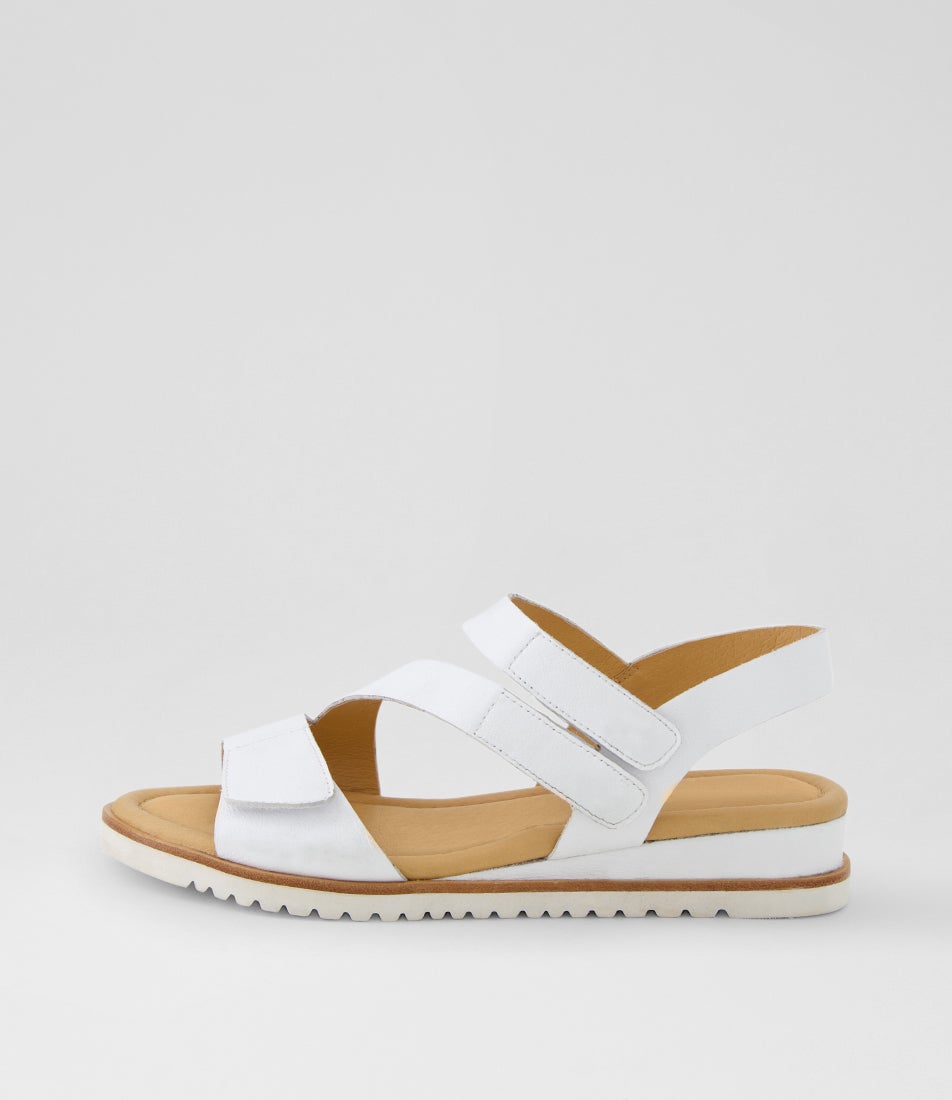 Fallie White Leather Sandals
