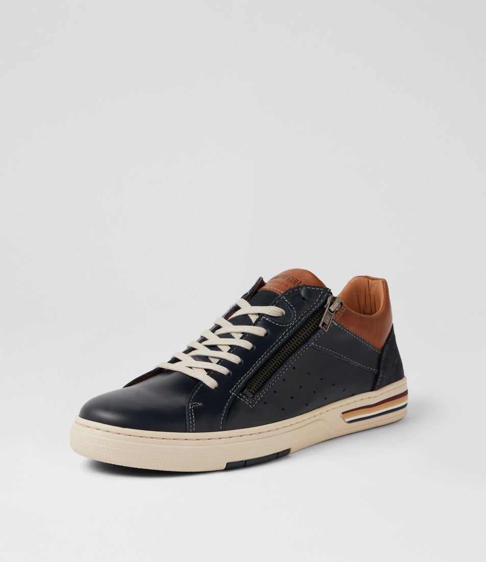 Mooks Blue Leather Sneakers