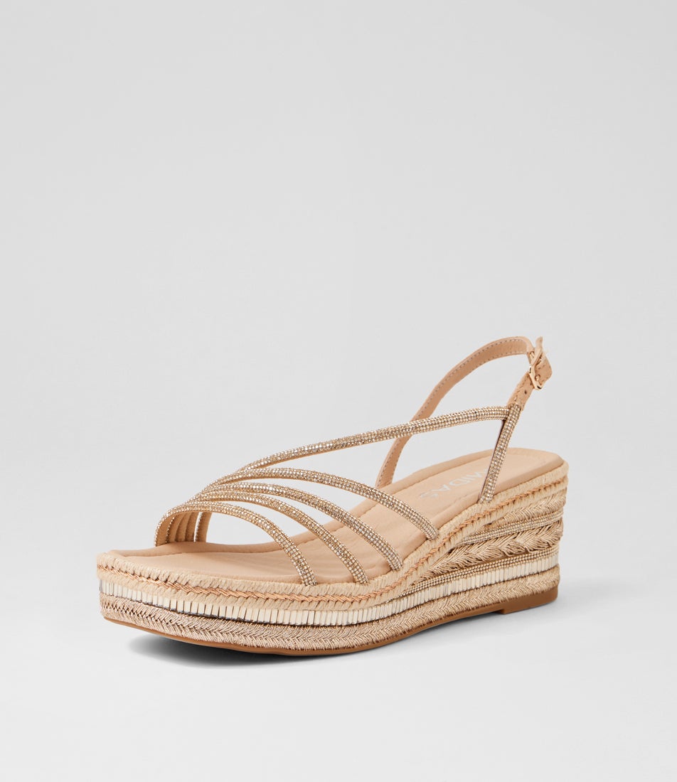 Versus Sandy Suede Jewels Platform Wedge Sandals