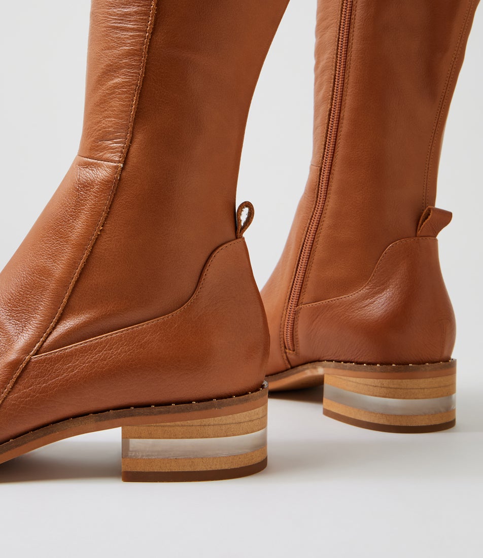 Folmy Drambuie Leather Knee High Boots