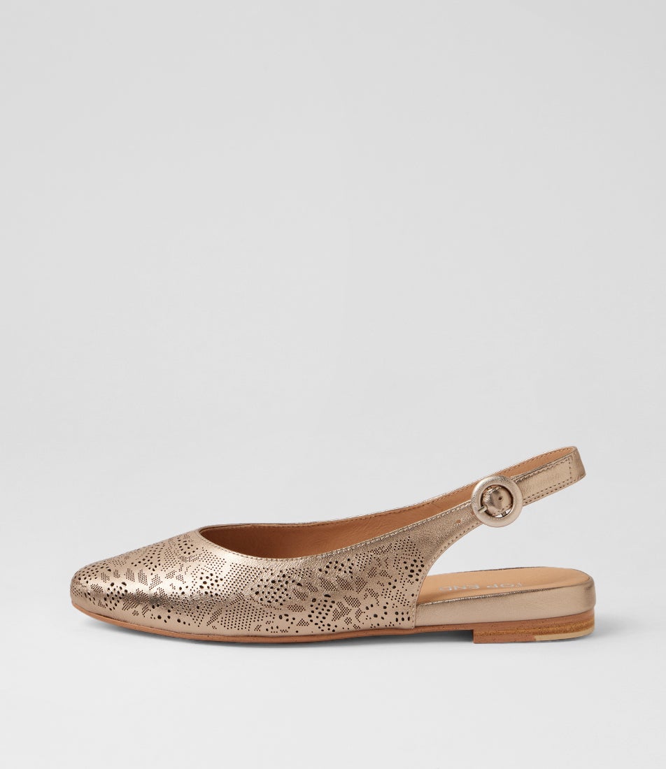 Falo Champagne Leather Slingbacks