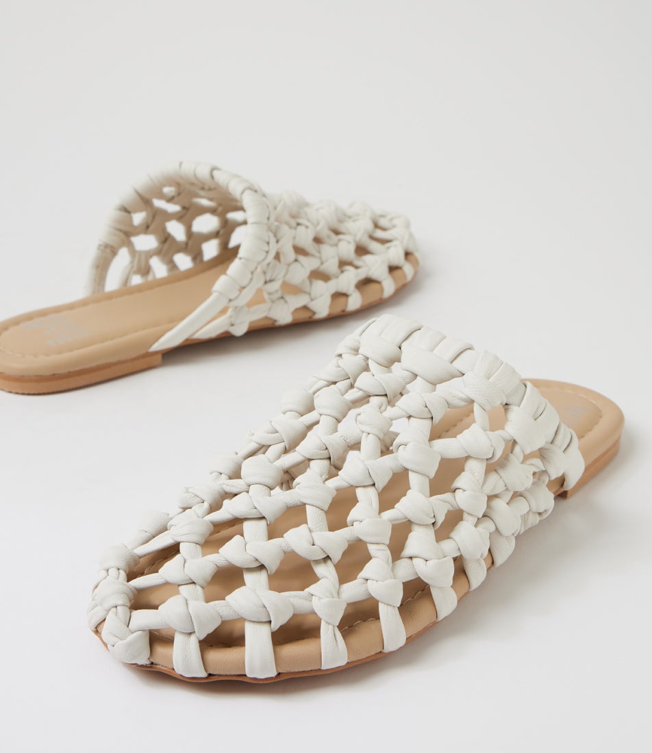 Ann Aya Slide Off White Leather Slides