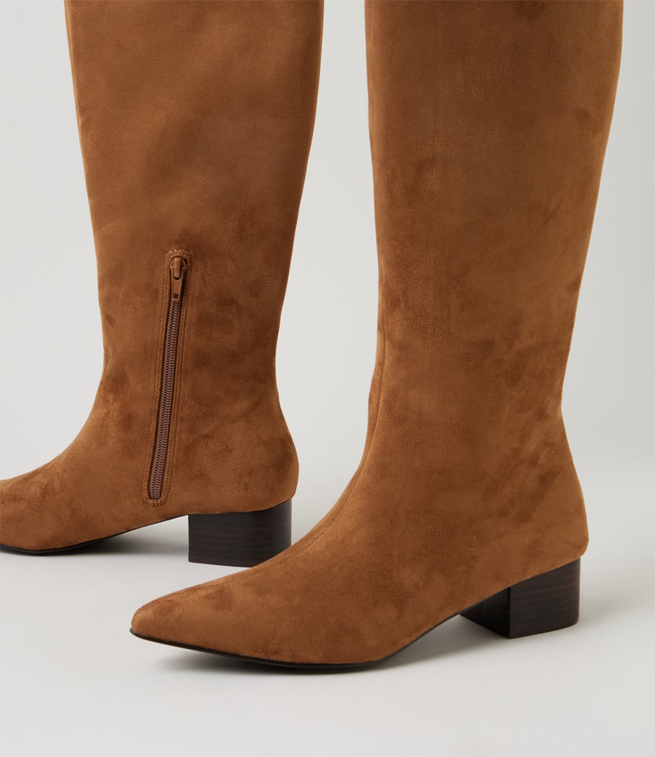 Steevie Toffee Microsuede Knee High Boots Steevie Toffee Microsuede Knee High Boots