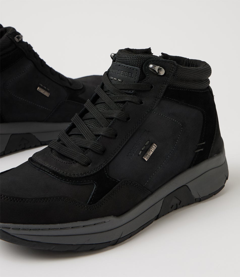 Mitchell 55 Schwarz Leather Lace Up Boots