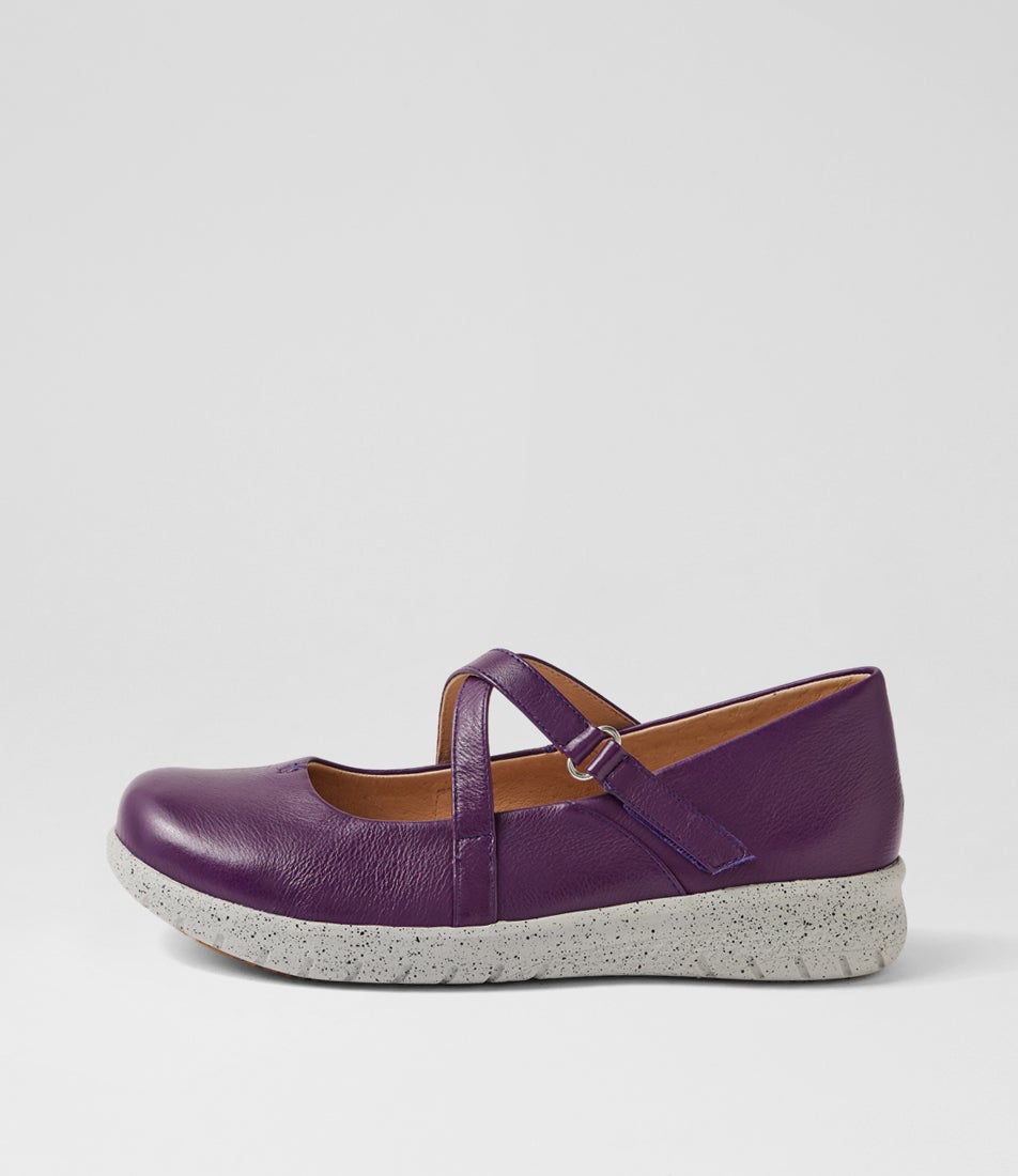 Soffees Xf New Purple Leather Mary Janes