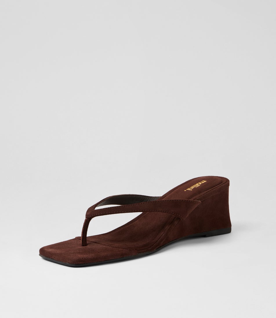 Sarel Dark Choc Suede Sandals