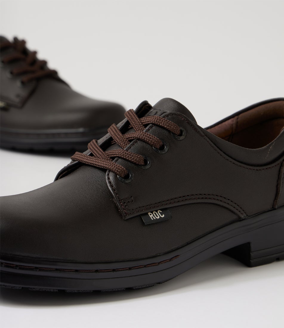 Larrikin Youth Brown Leather Lace Up Flats