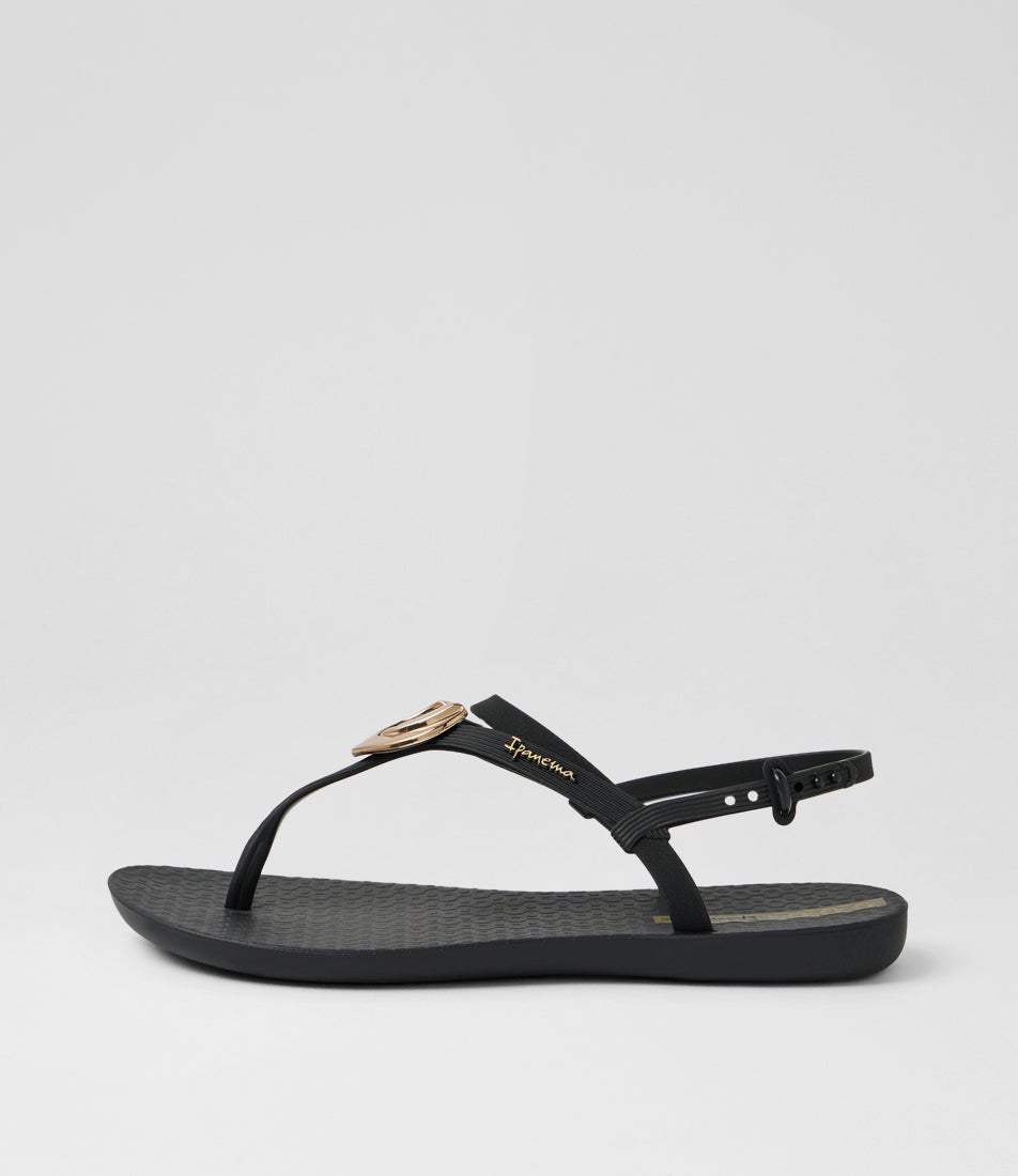 Class Dreamy Black Rubber Sandals