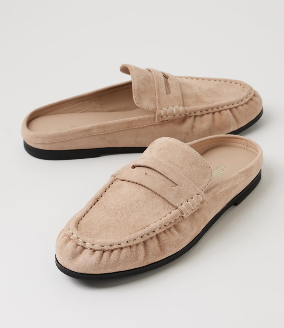 Sloane Walnut Suede Mules
