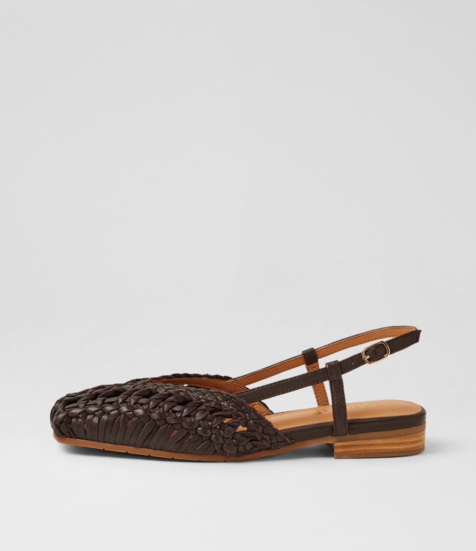 Pen Choc Leather Slingbacks