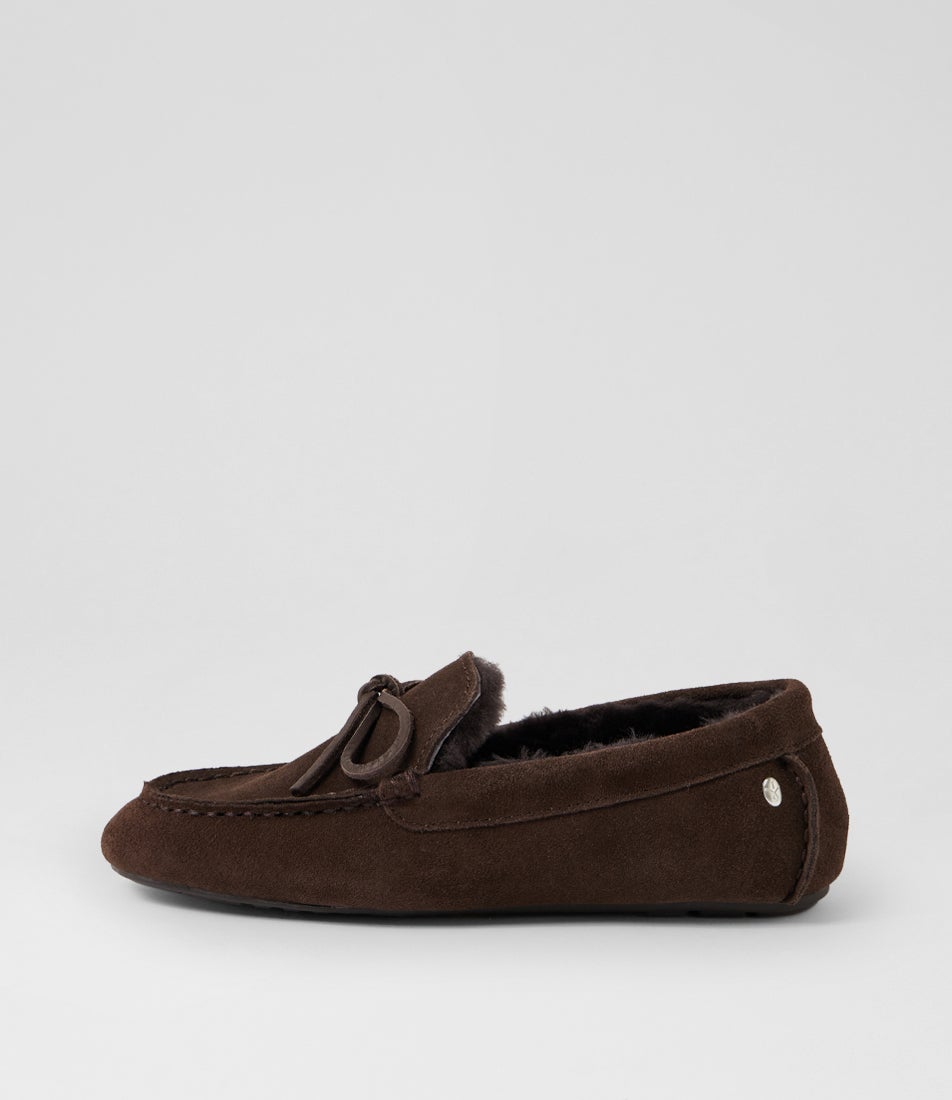 Sandrine Chocolate Suede Slippers