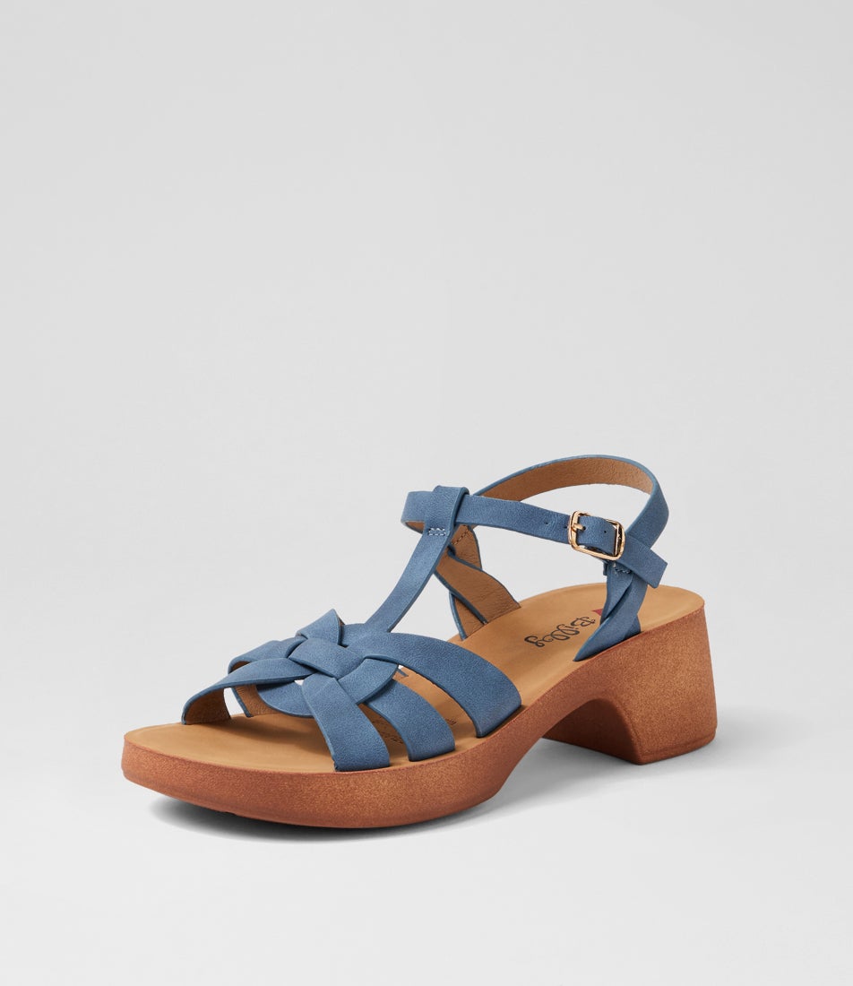 Adelaide Mid Blue Nubuck Pu Sandals