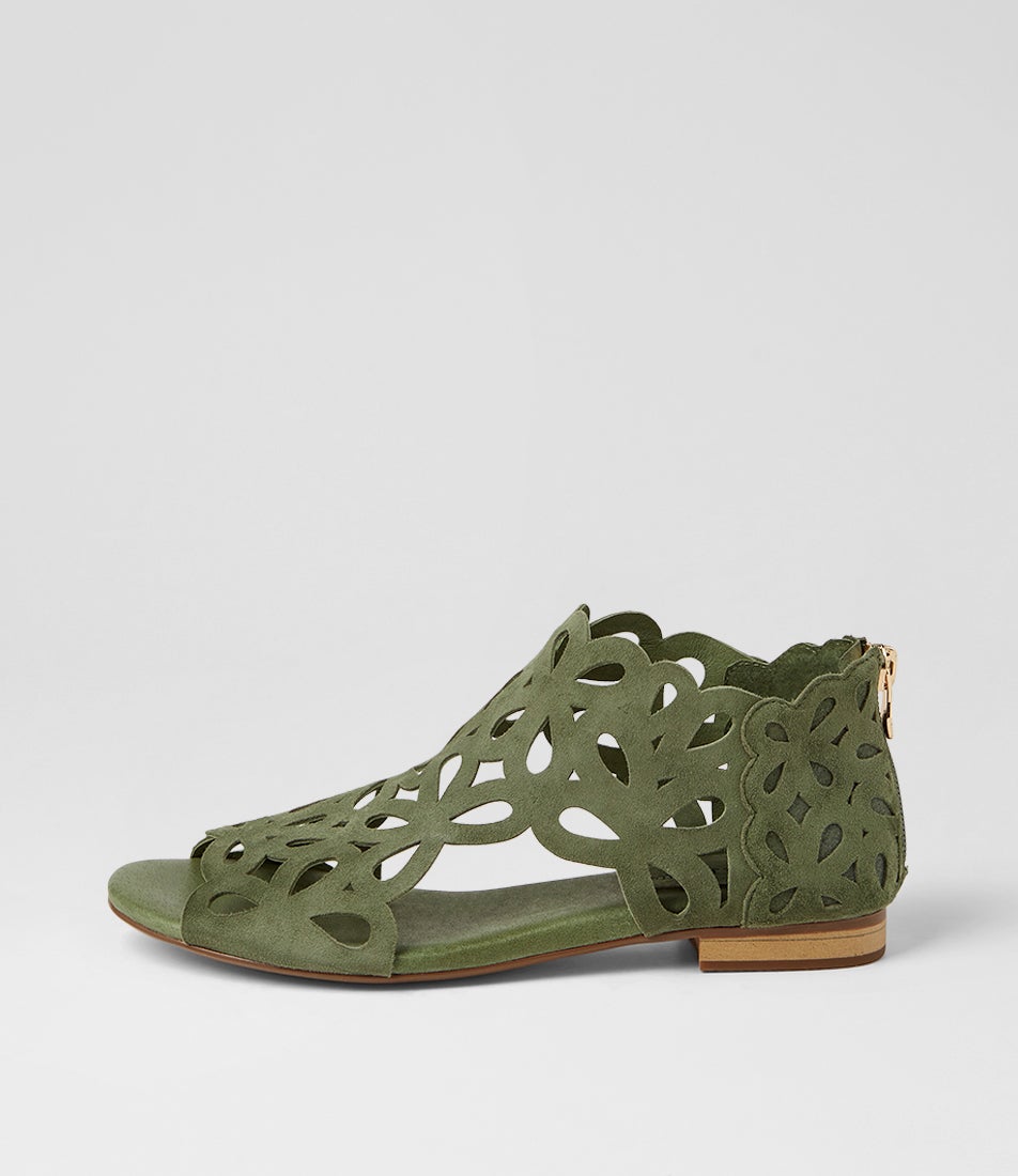 Pietro Khaki Suede Sandals
