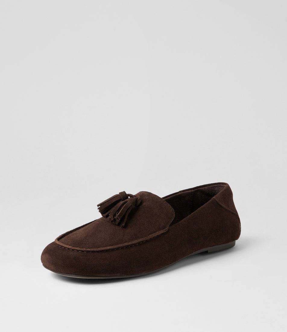 Dion Bitter Chocolate Suede Loafers