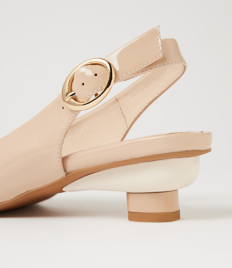 Vague Cafe Patent Leather Slingbacks