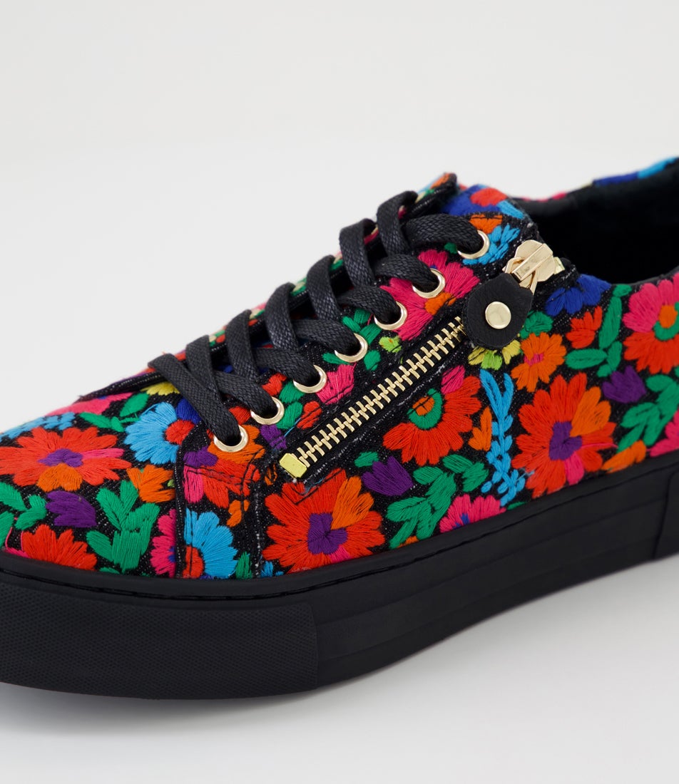Folla Black Bright Fabric Sneakers