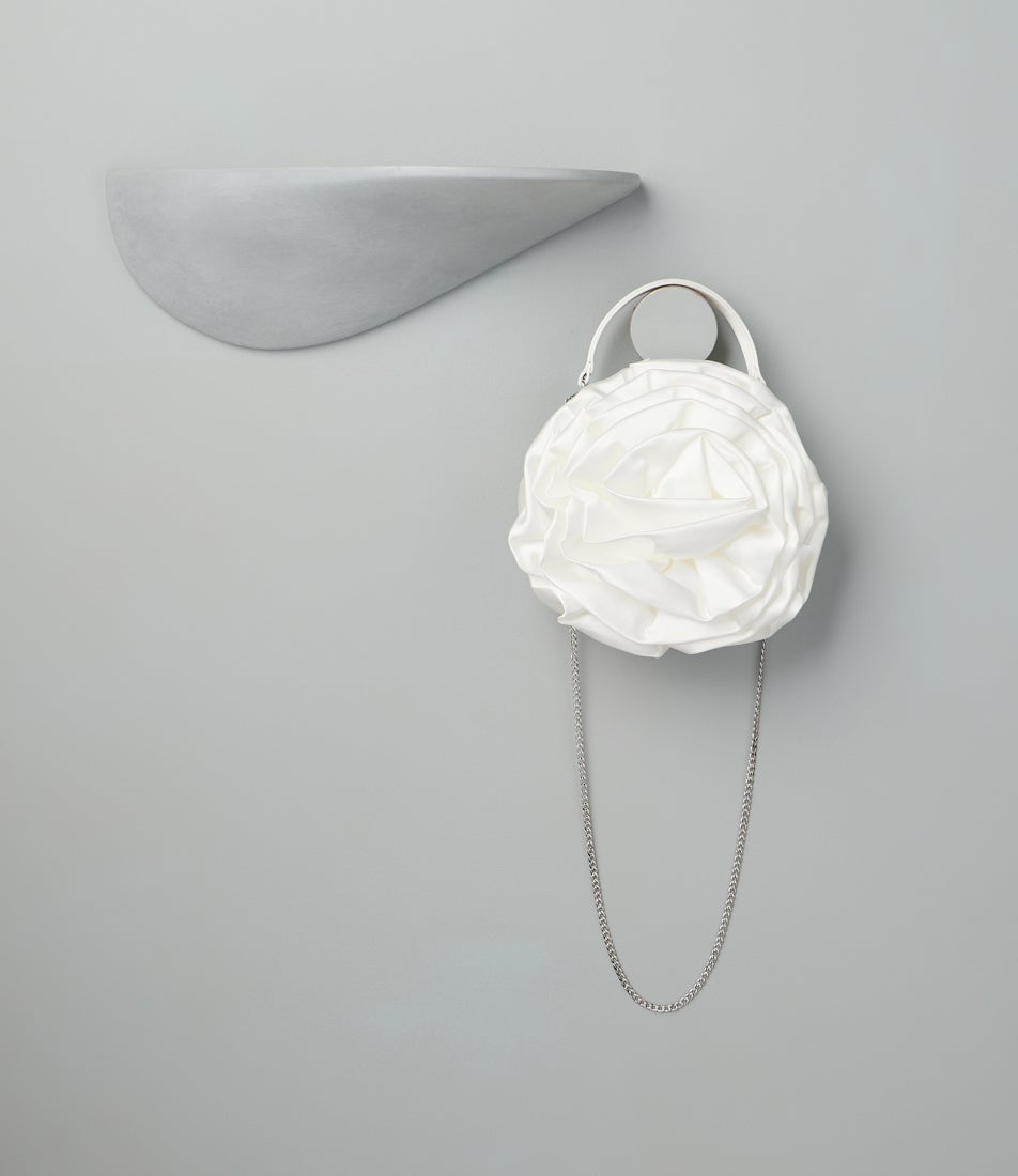 Rosita White Satin Handbag