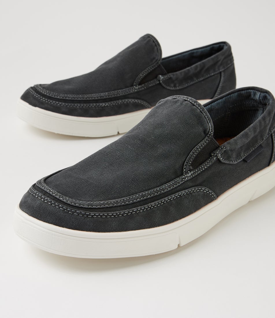 Alfieri Navy Canvas Slip On Sneakers