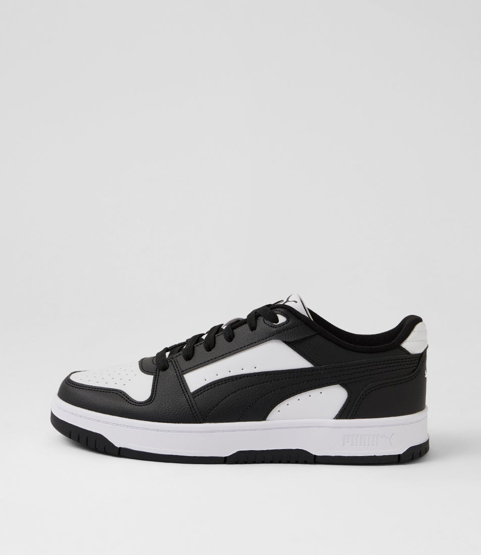 Rebound Slam Lo Black White Lace Up Sneakers