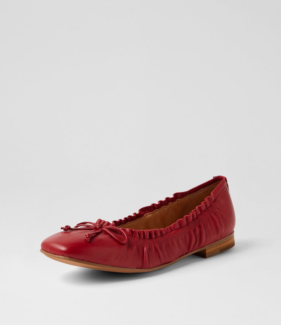 Peppies Dark Red Leather Ballet Flats Peppies Dark Red Leather Ballet Flats
