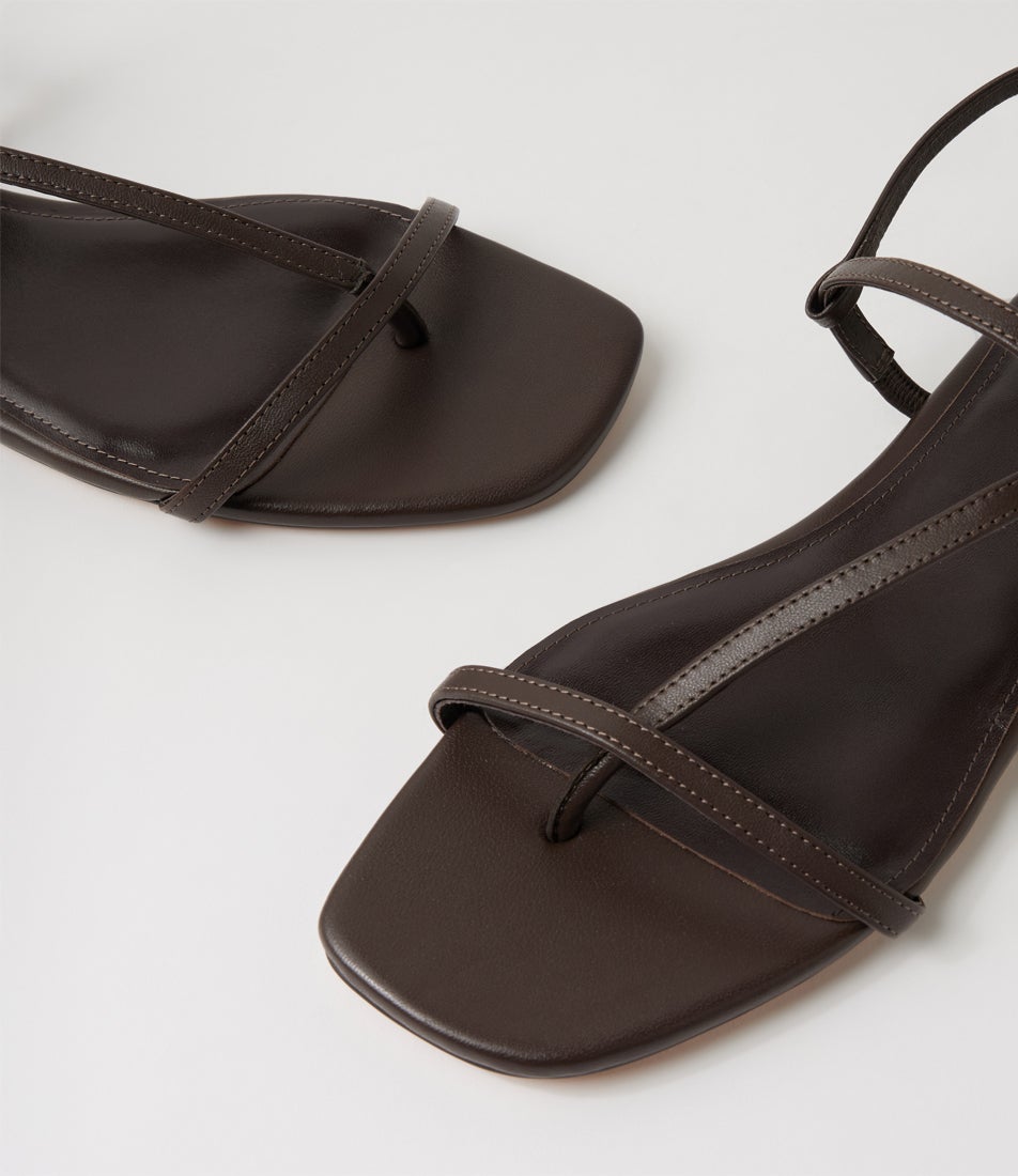 Rollina Dark Brown Leather Sandals