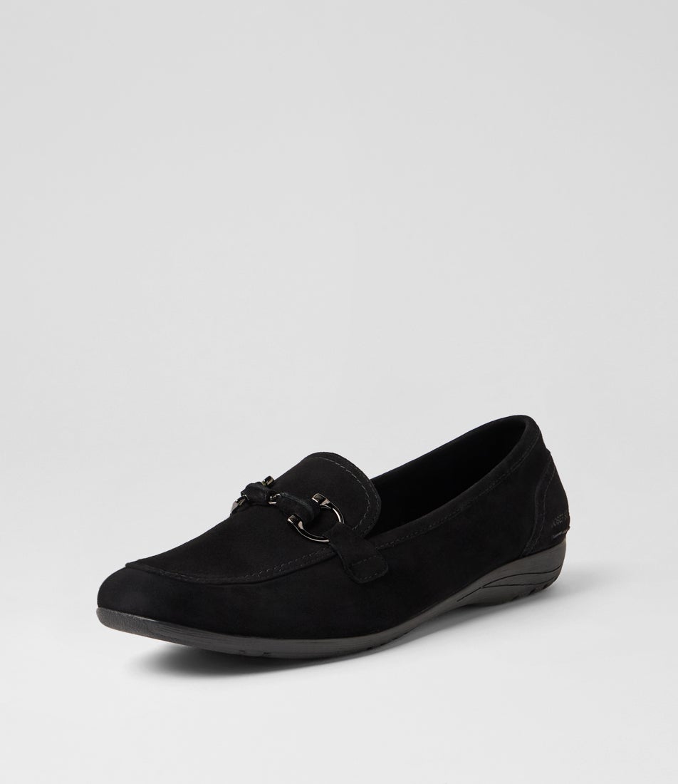 Fenja 34 Black Suede Loafers
