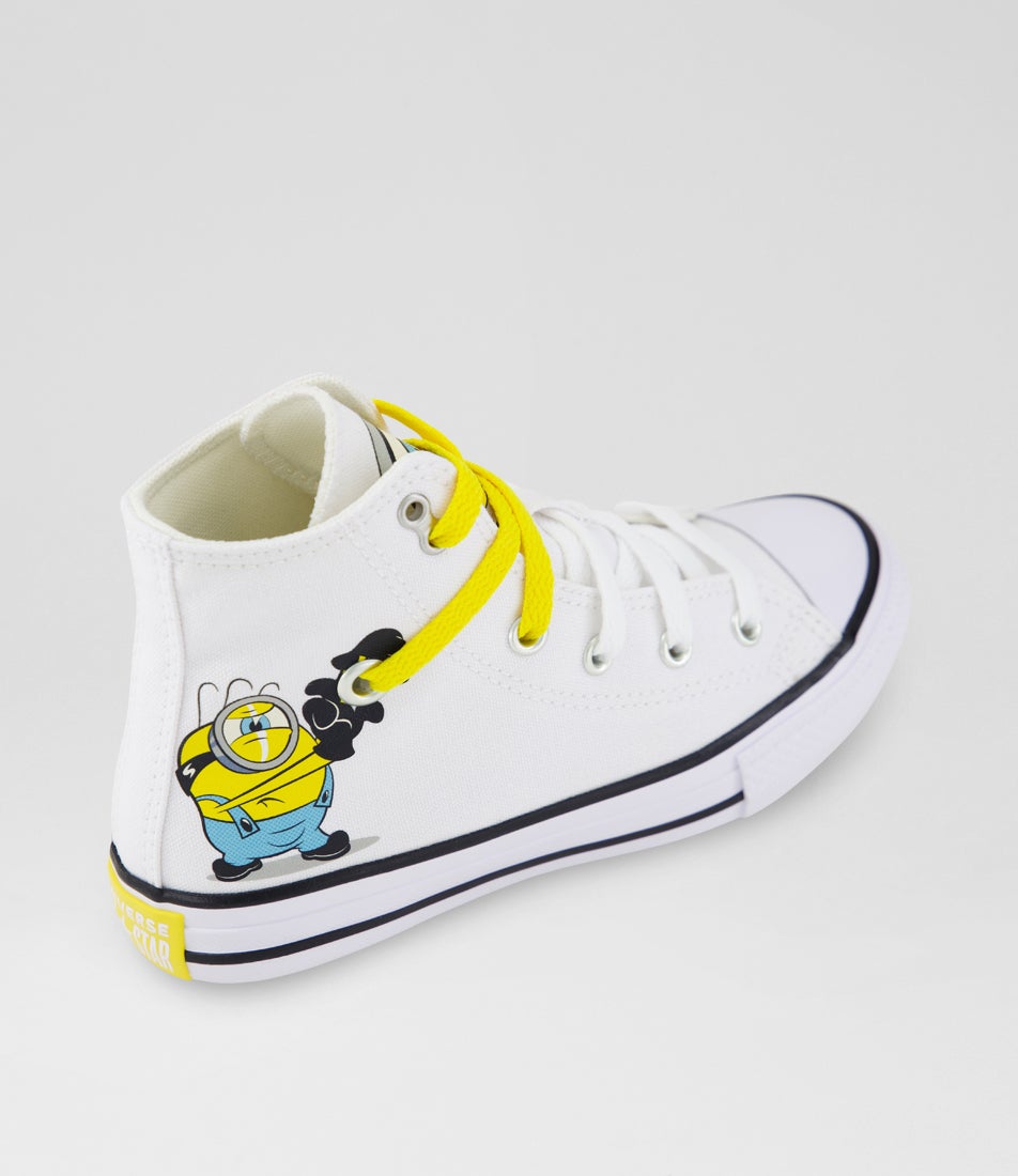 Minions Chuck Taylor All Star Hi Junior White Canvas Sneakers