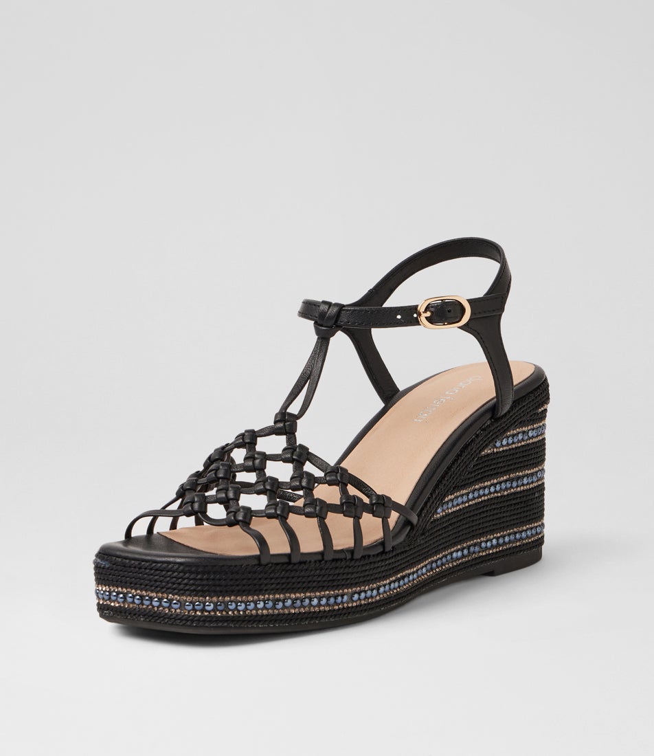 Urlas Black Multi Rope Leather Sandals