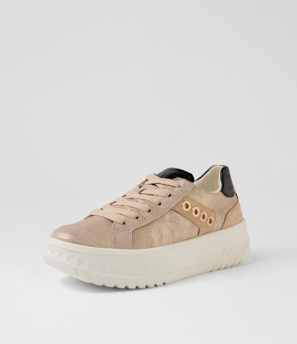 Monaco 9 Platinum Leather Lace Up Sneakers