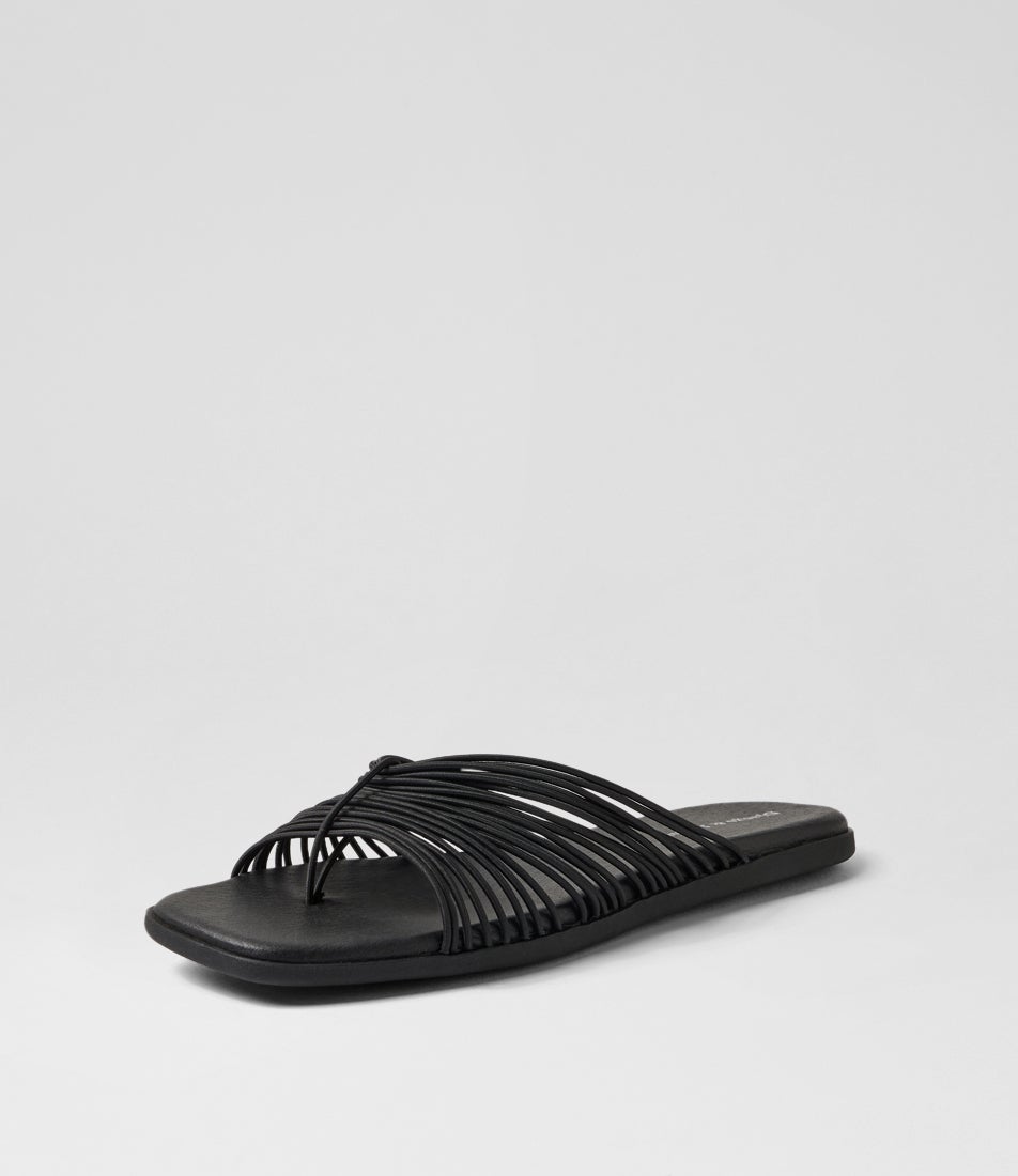 Niagra Black Elastic Sandals