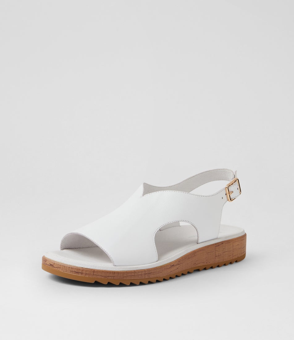 Olingos White Leather Sandals
