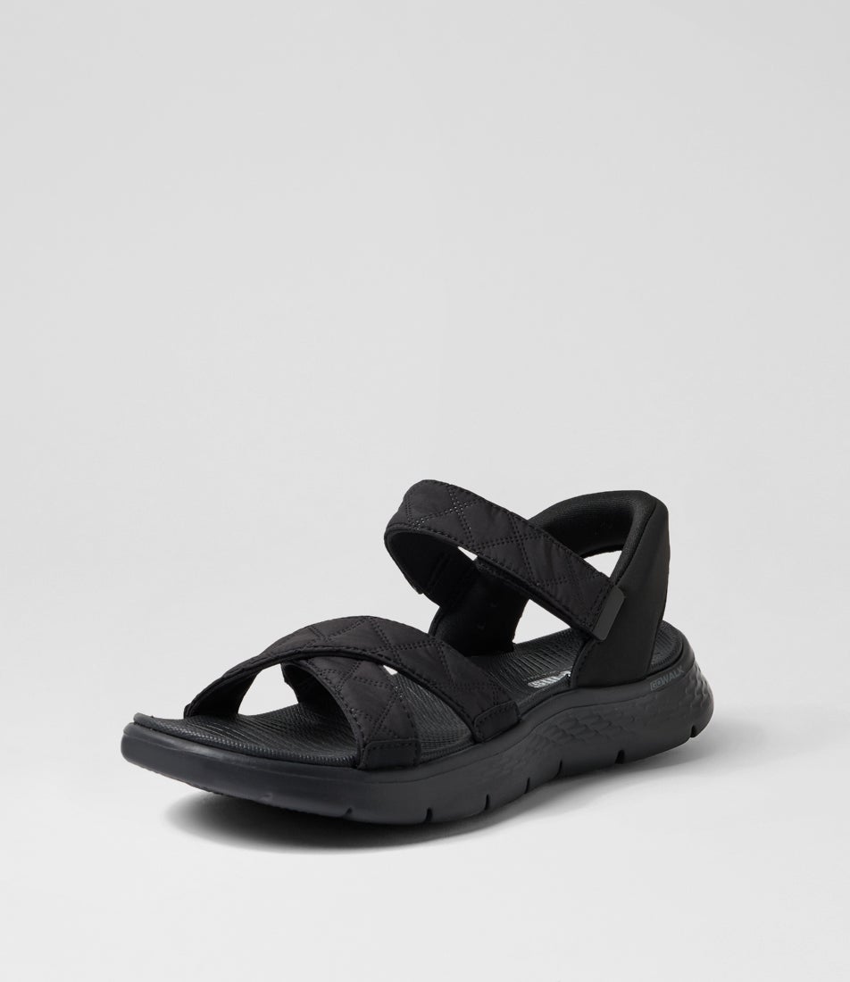 Go Walk Flex Sandal Kaia Black Fabric Sandals