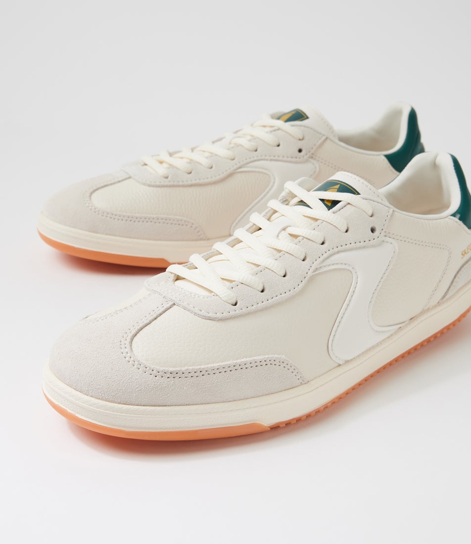 Hotshot Kayde Off White Green Lace Up Sneakers